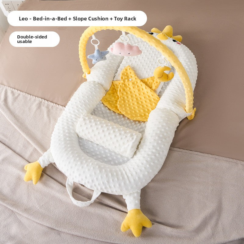 Baby Anti-Jump Soothing Bed with Slope Pad