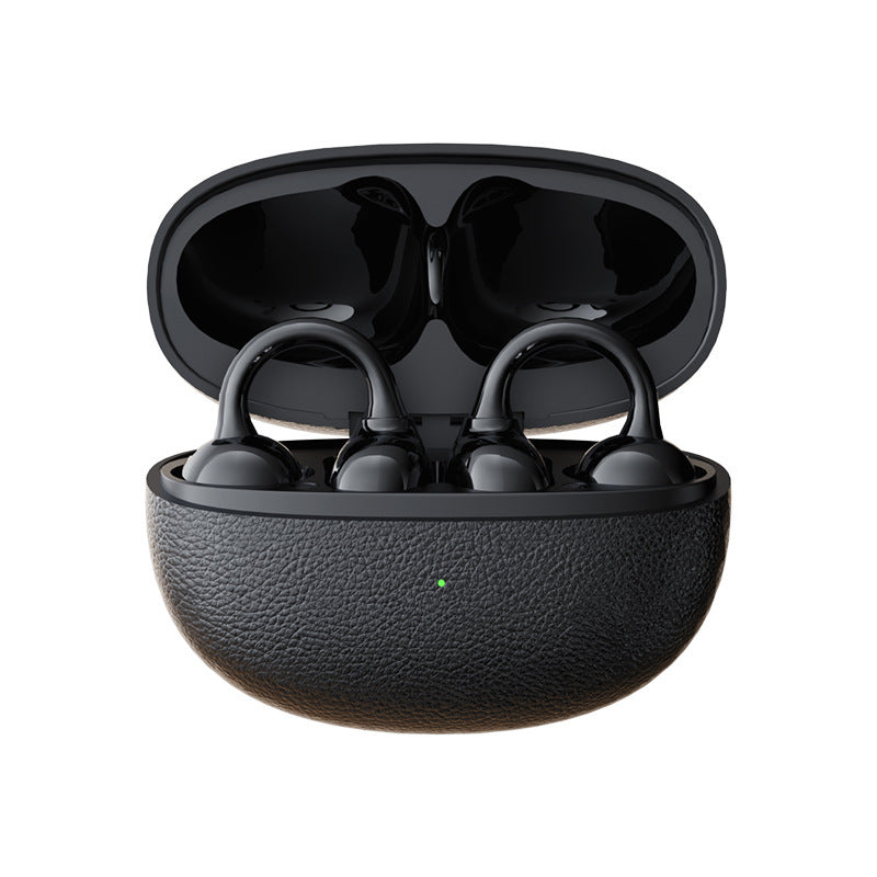 Clip-On Bone Conduction Bluetooth Earphones with Digital Display