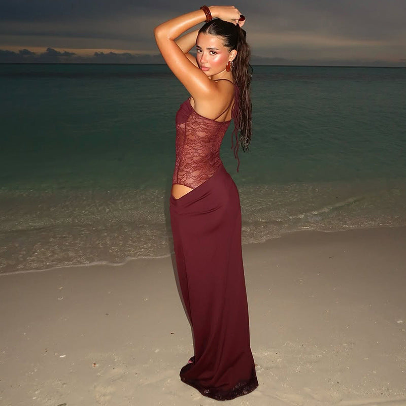 Women's Lace Hollow-Out Sleeveless Dress