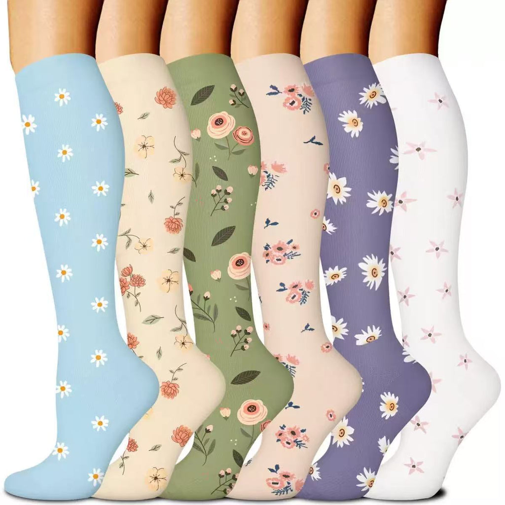 Plant Print Compression Sports Socks