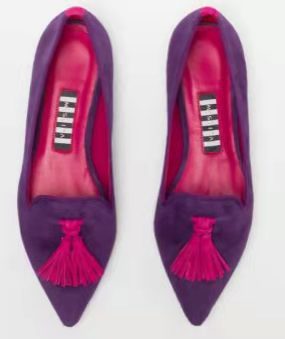 Womens Pointed Toe Tassel Flat Shoes