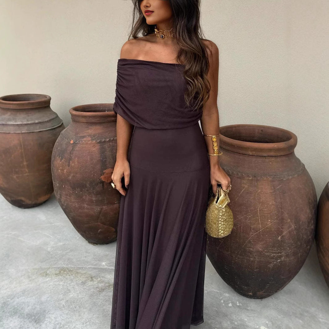Womens Mesh Patchwork Slim Fit Dress