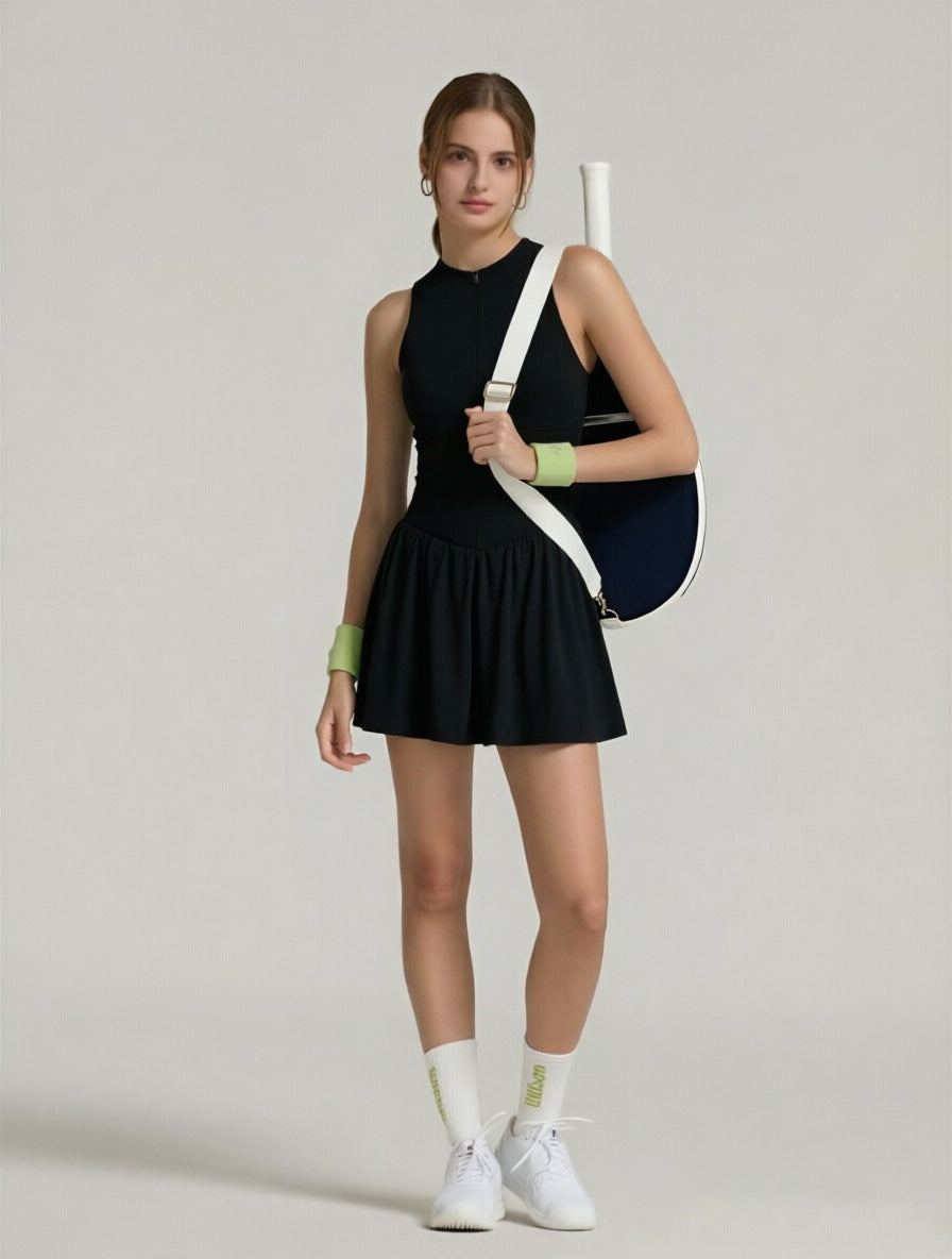 Women's seamless anti-bareback A-line skirt yoga tennis skirt