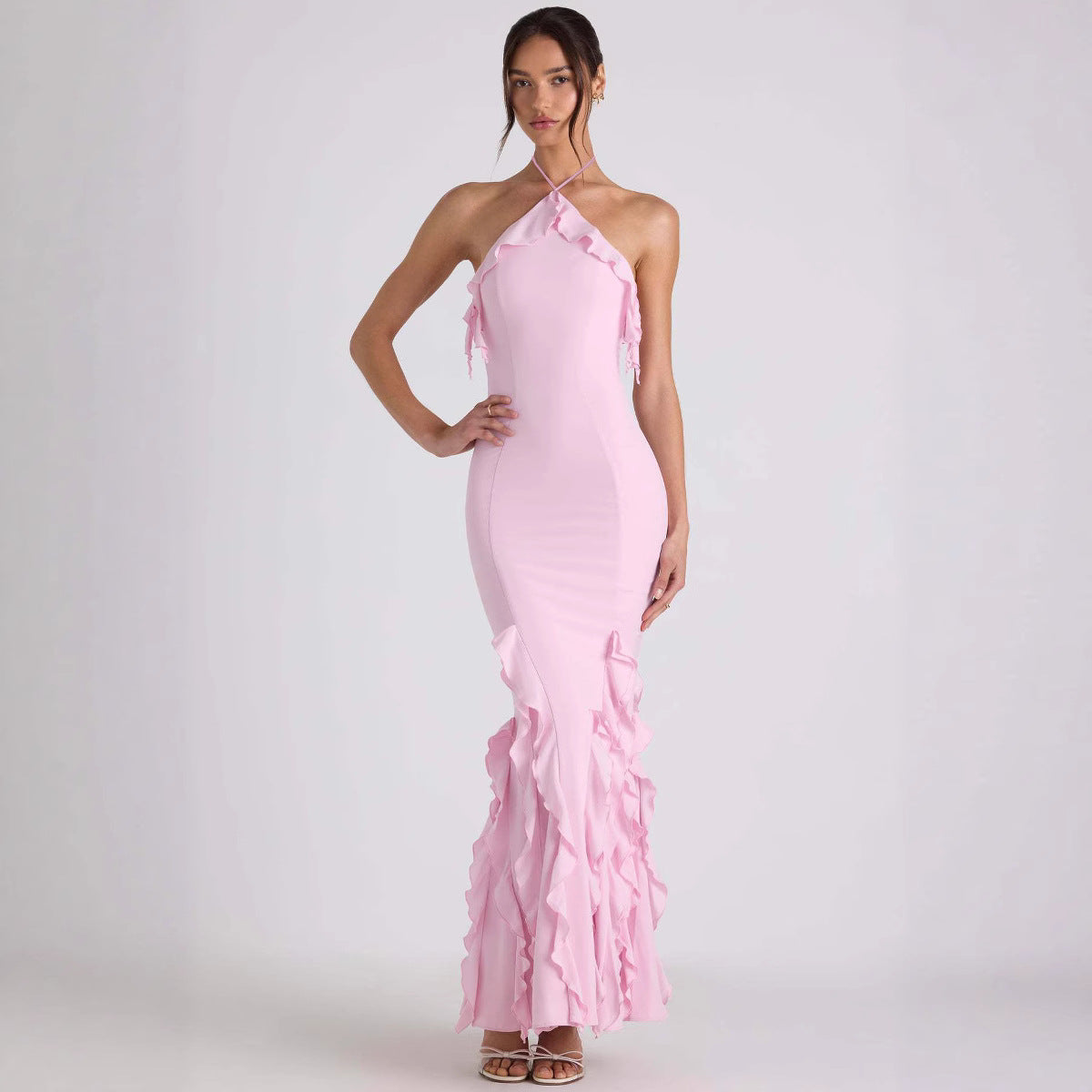 Pleated evening gown