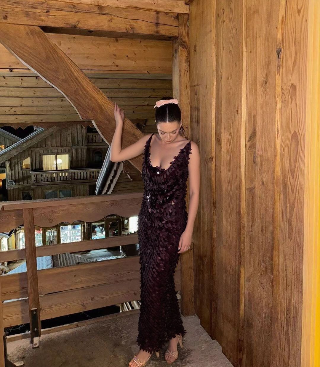Sequined Backless Long Dress