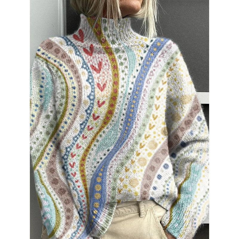 Women's pullover printed loose-fitting casual top