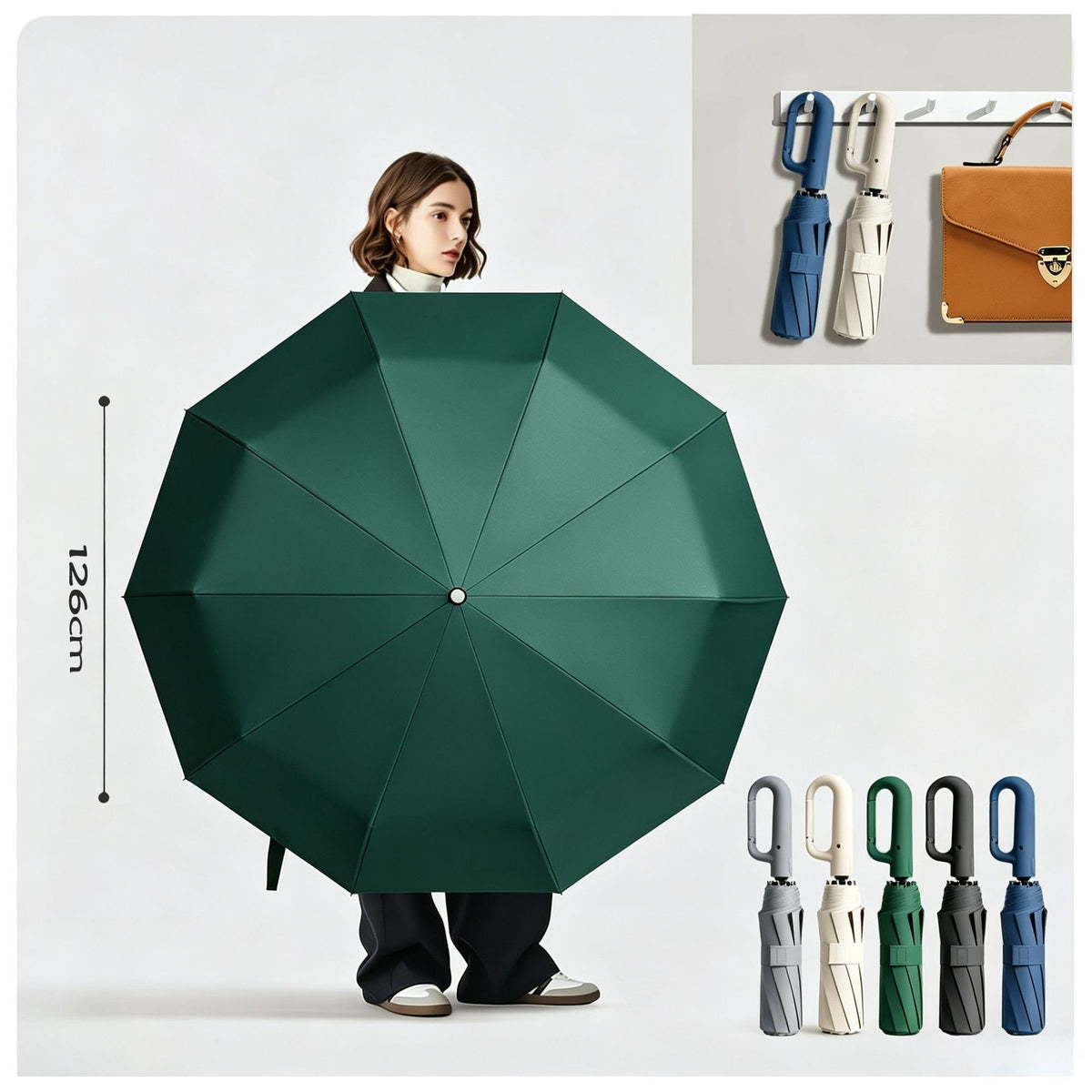 Fully Automatic Umbrella with Ring Handle