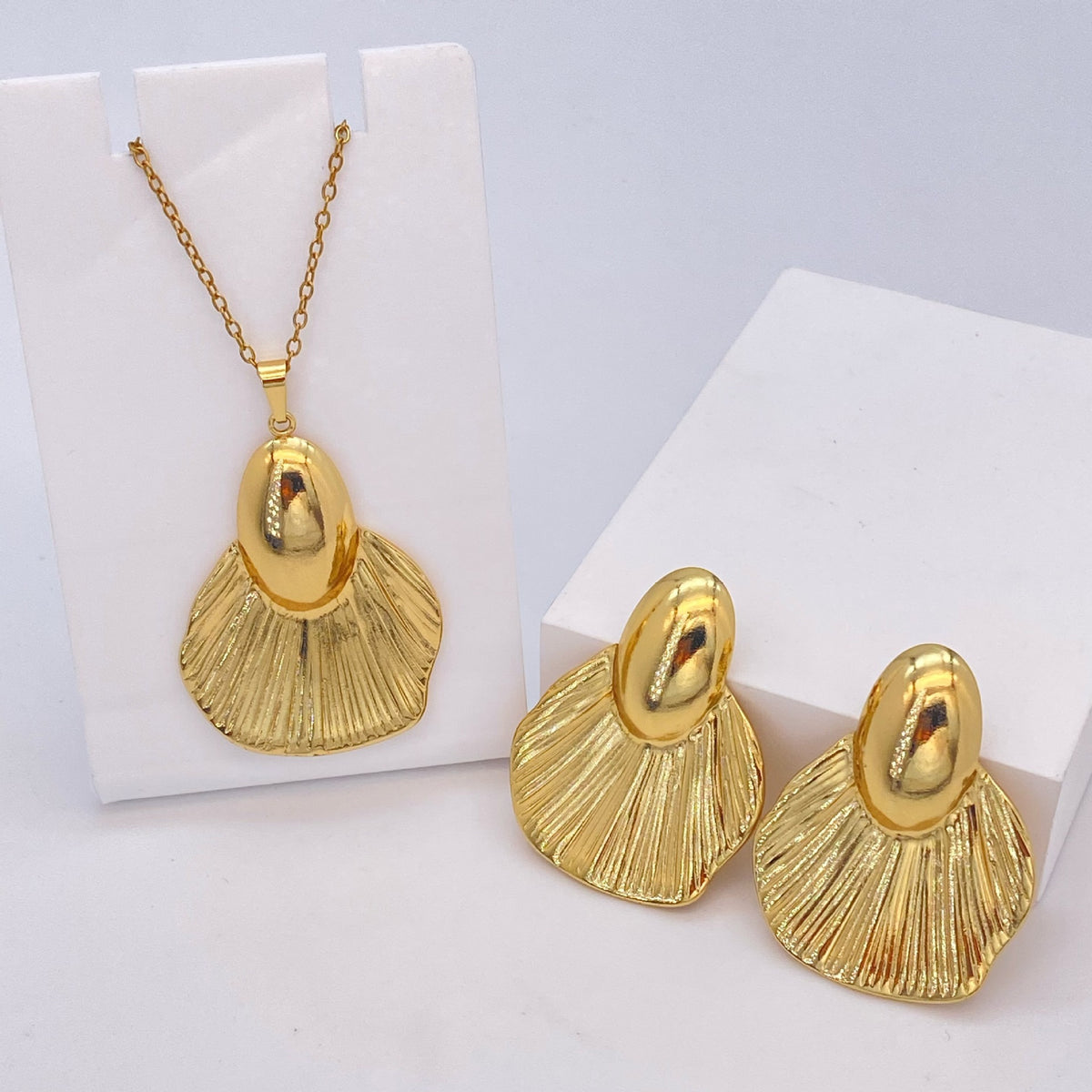Stainless Steel Earrings and Necklace