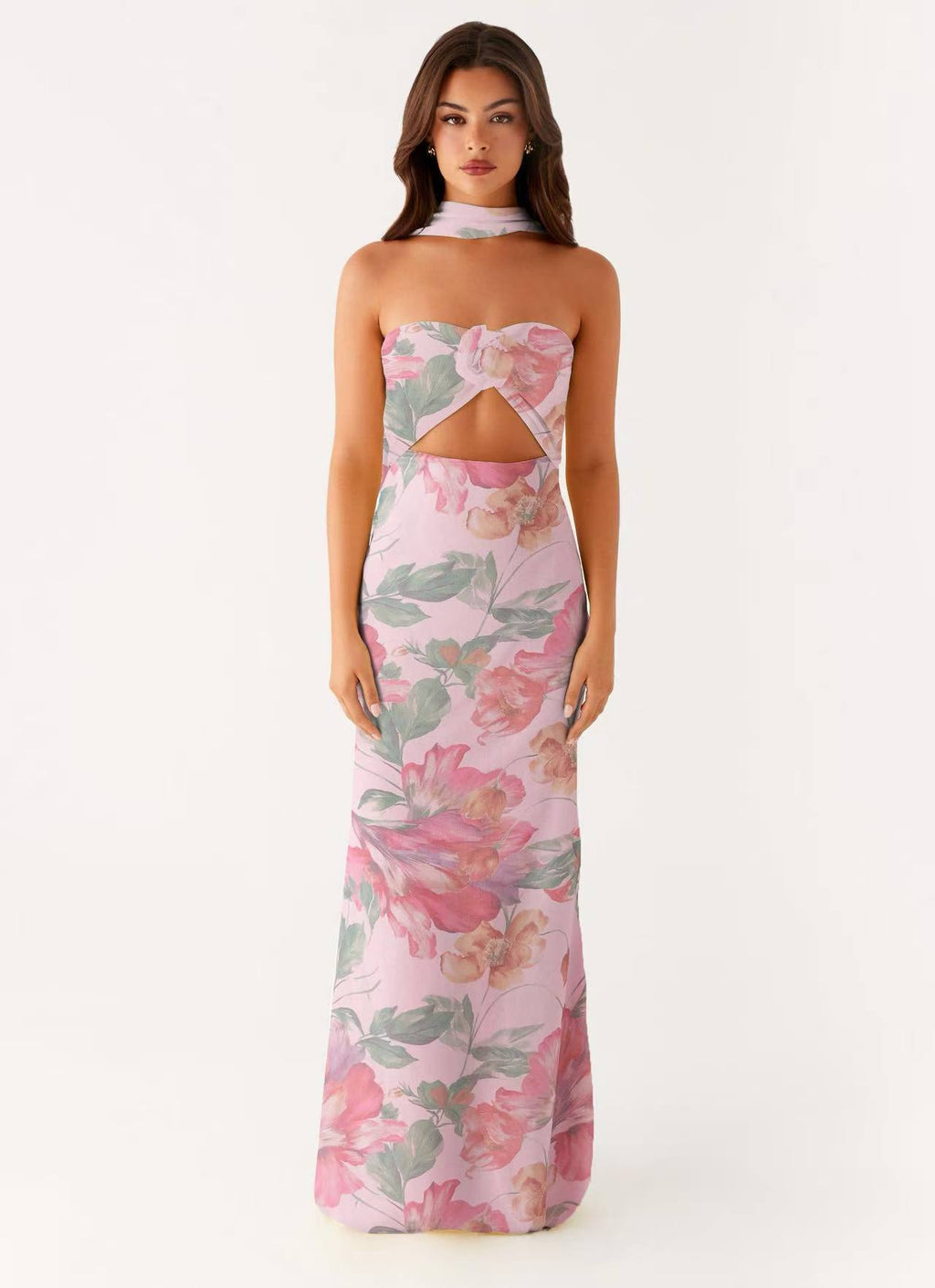 Floral Cut Out Backless Summer Dress