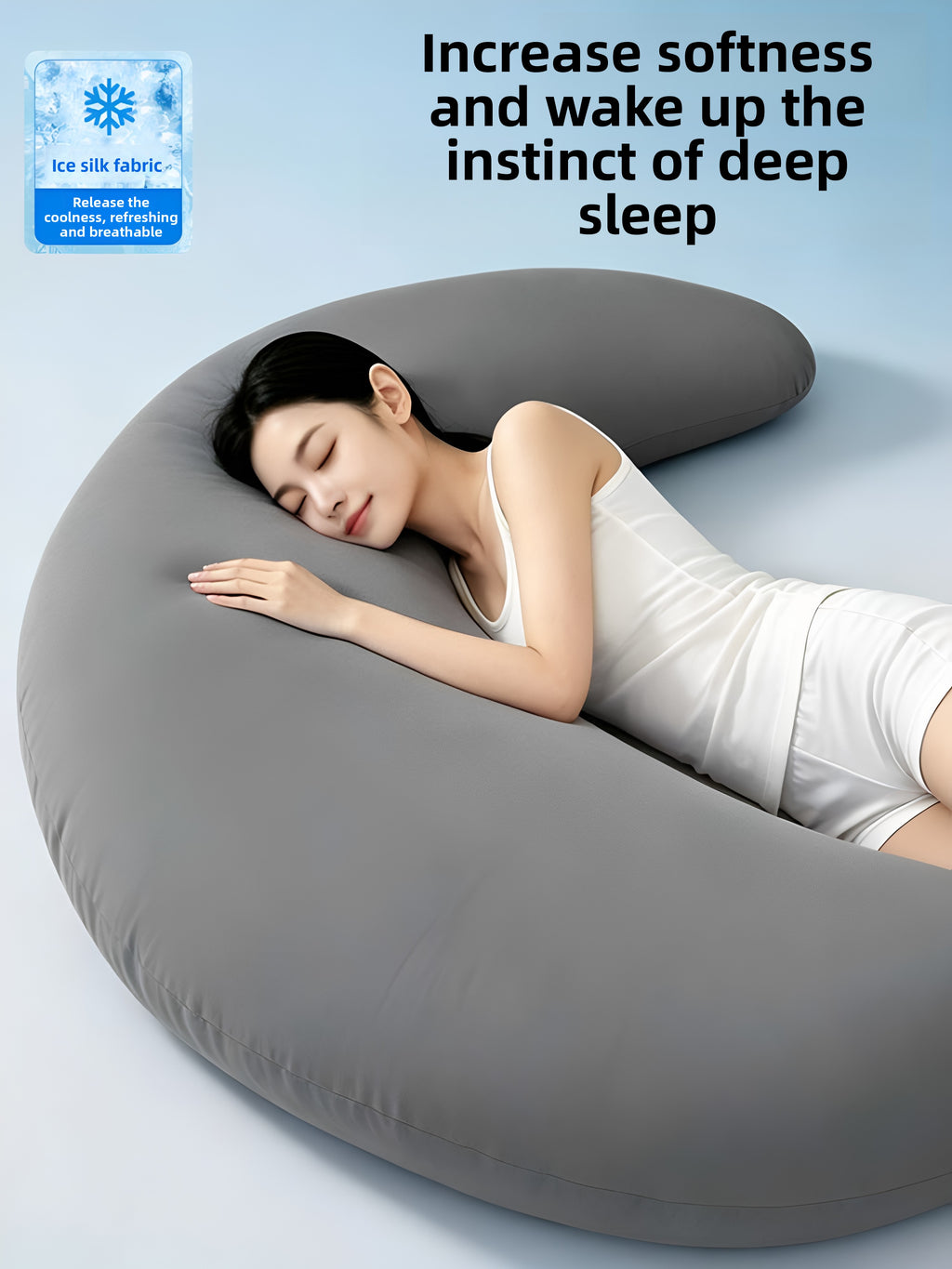 Moon Shaped Cooling Pillow for Side Sleepers