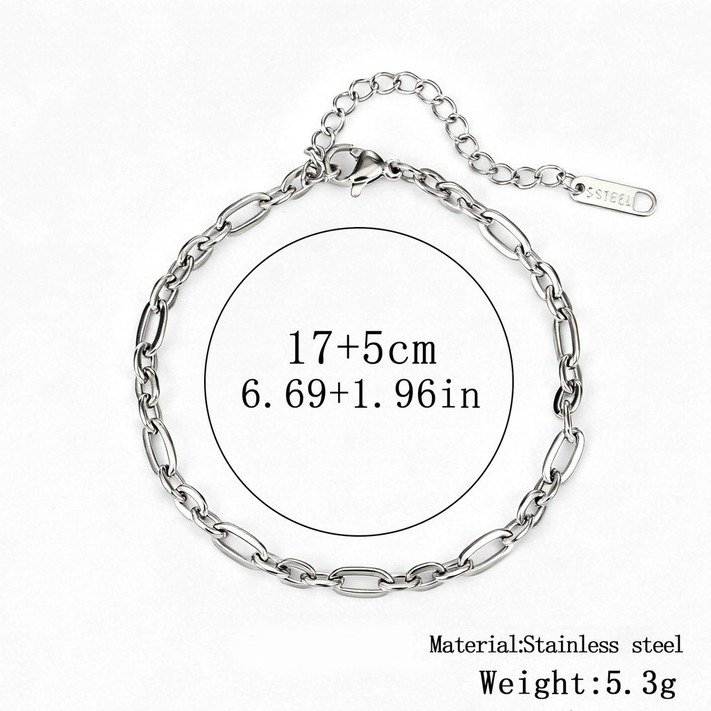 316L Titanium Steel Bracelet Waterproof Hypoallergenic Gold Plated Chain Jewelry for Men Women Unisex Fashion Accessories