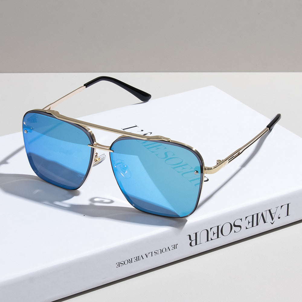 Metal Double-Beam Sunglasses UV Protection