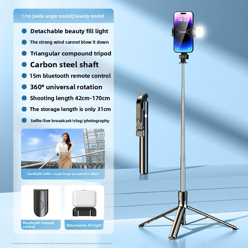 Bluetooth Phone Tripod with Fill Light and Stabilizer