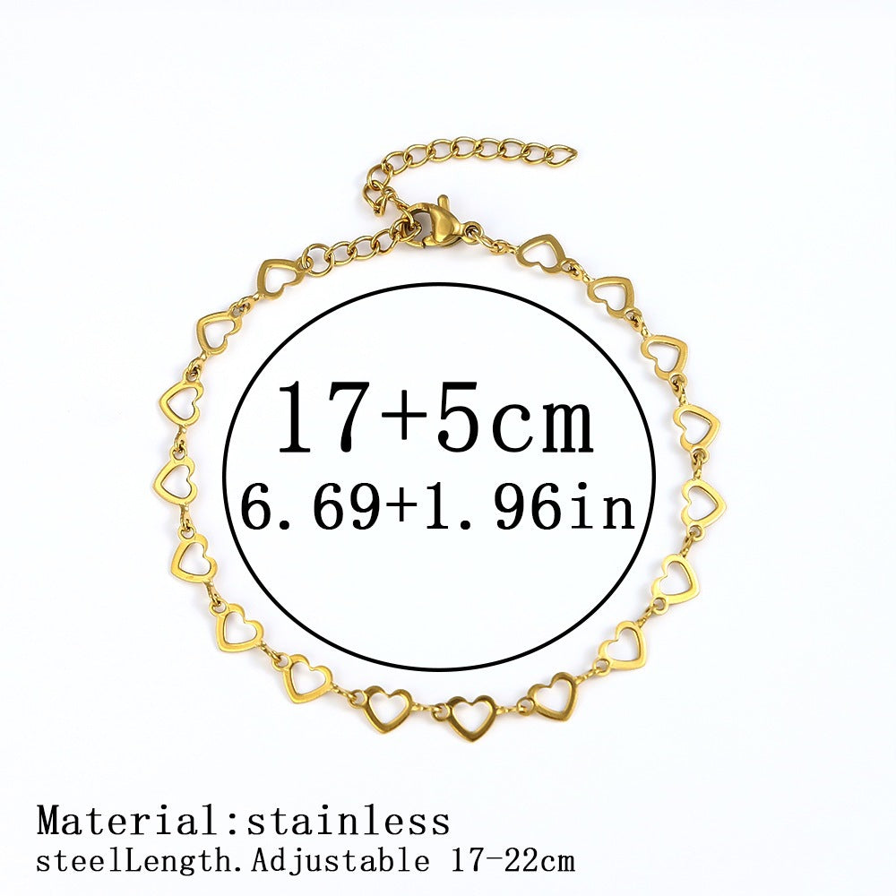 316L Titanium Steel Bracelet Waterproof Hypoallergenic Gold Plated Chain Jewelry for Men Women Unisex Fashion Accessories