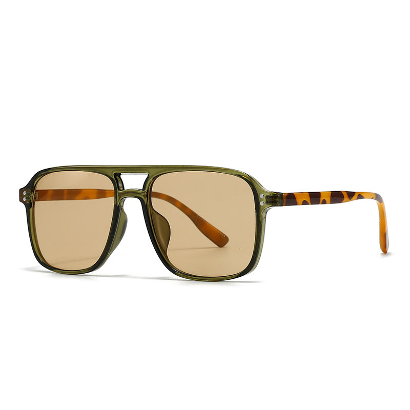 Modern Retro Square Double Beam Sunglasses