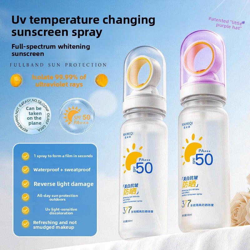 Whitening sunscreen spray