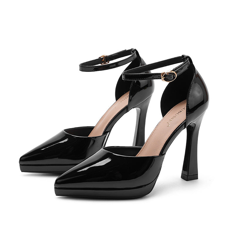 Women's sexy pointed-toe low-heeled waterproof platform sandals