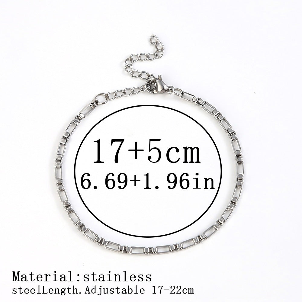 316L Titanium Steel Bracelet Waterproof Hypoallergenic Gold Plated Chain Jewelry for Men Women Unisex Fashion Accessories