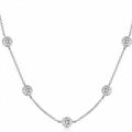 French Bubble Diamond Necklace for Women Elegant Round Pendant Light Luxury Clavicle Chain