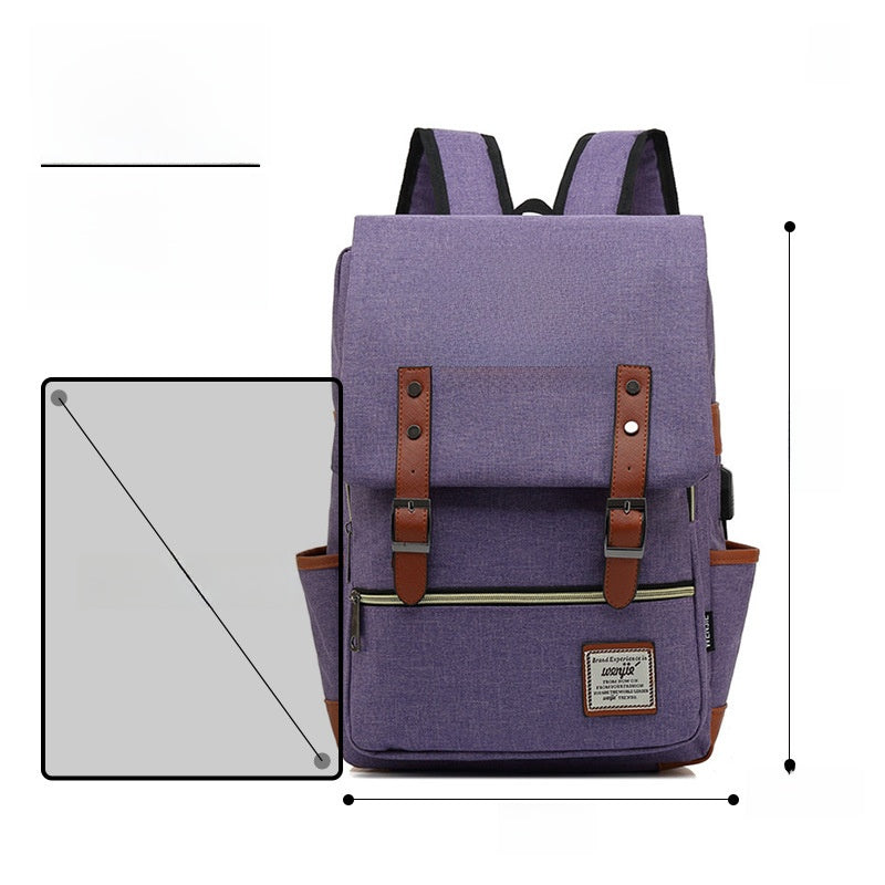 Custom Vintage Nylon Backpack with Laptop Compartment