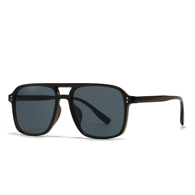 Modern Retro Square Double Beam Sunglasses