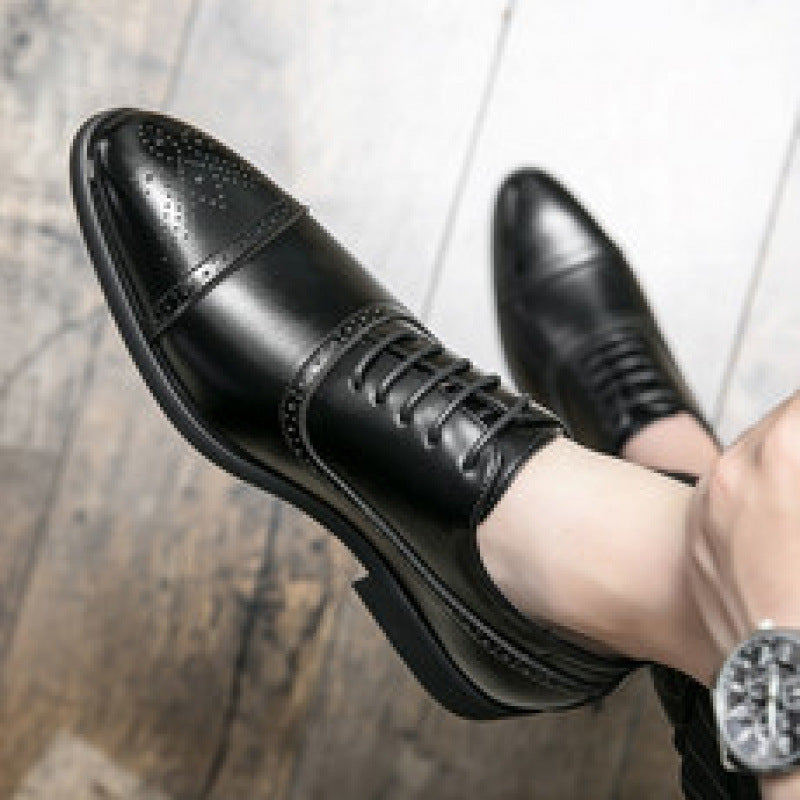 Mens Pointed Toe Leather Casual Shoes