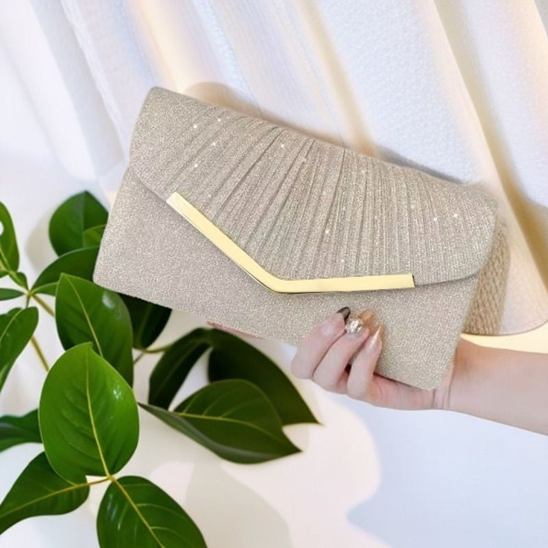 Women's Envelope Clutch Evening Bag with Chain Detail