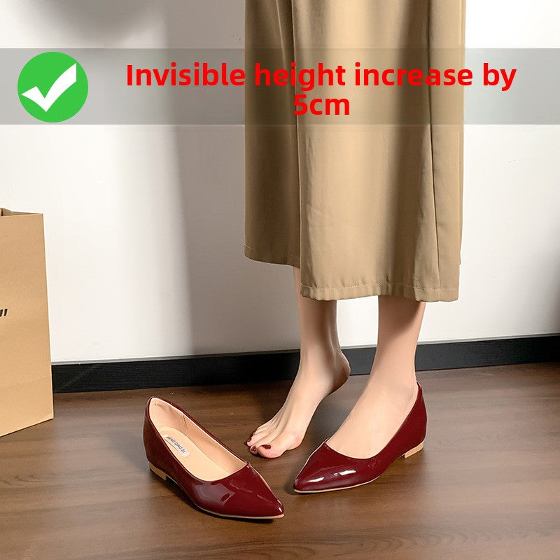 Womens Patent Leather Pointed Toe Flats