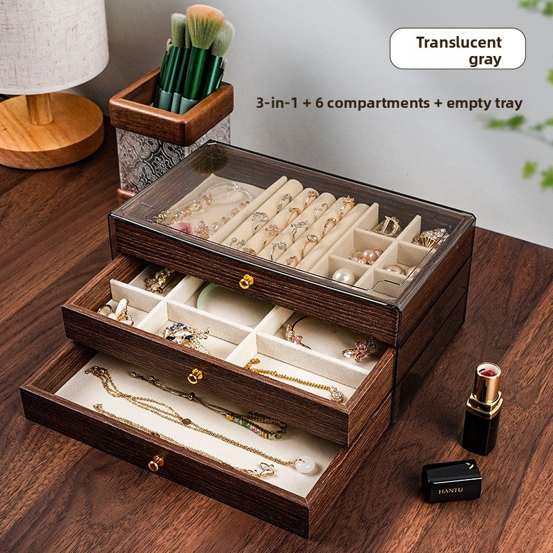 Walnut Wood Grain Jewelry Storage Box