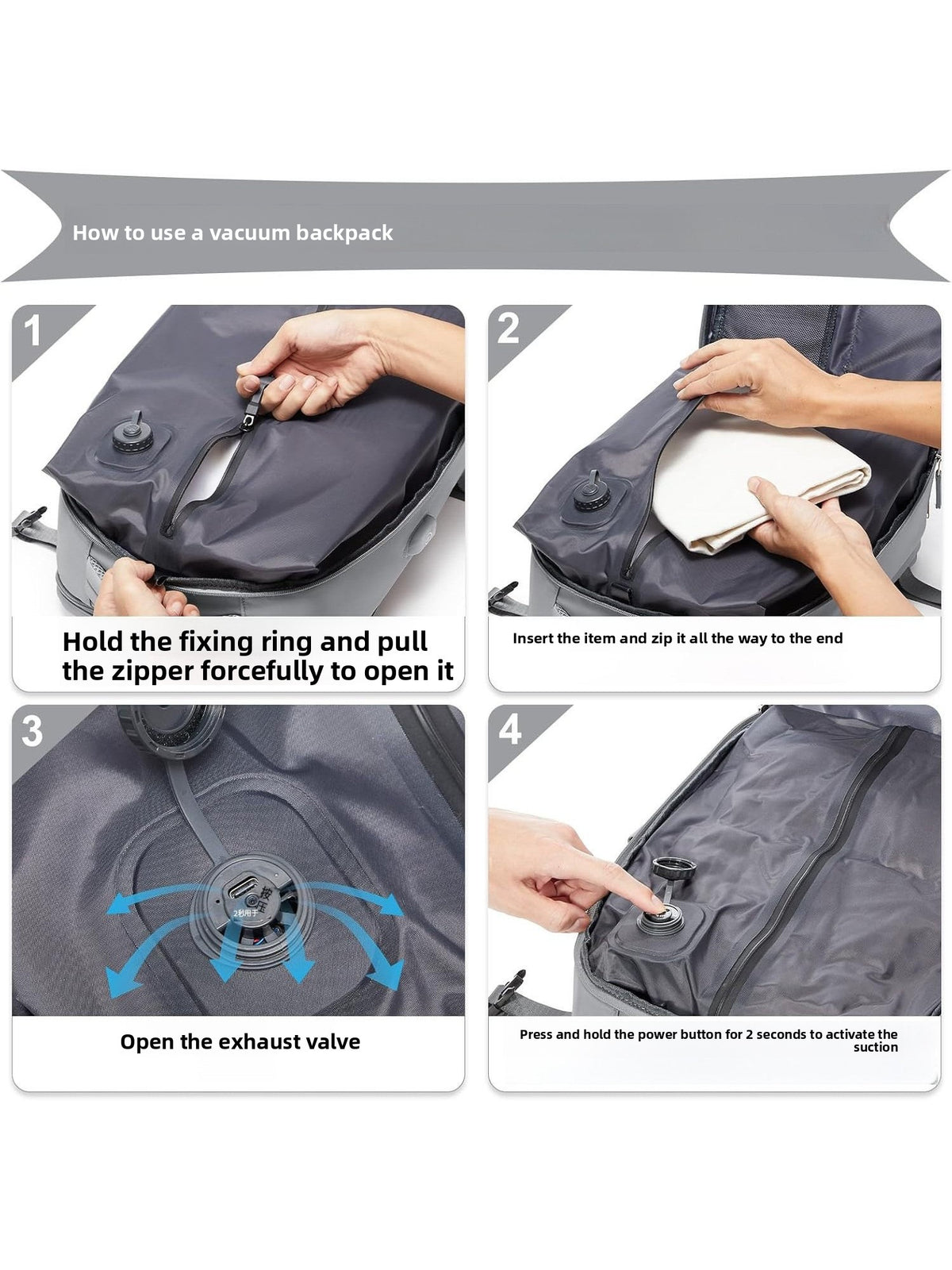 Vacuum Compression Travel Backpack