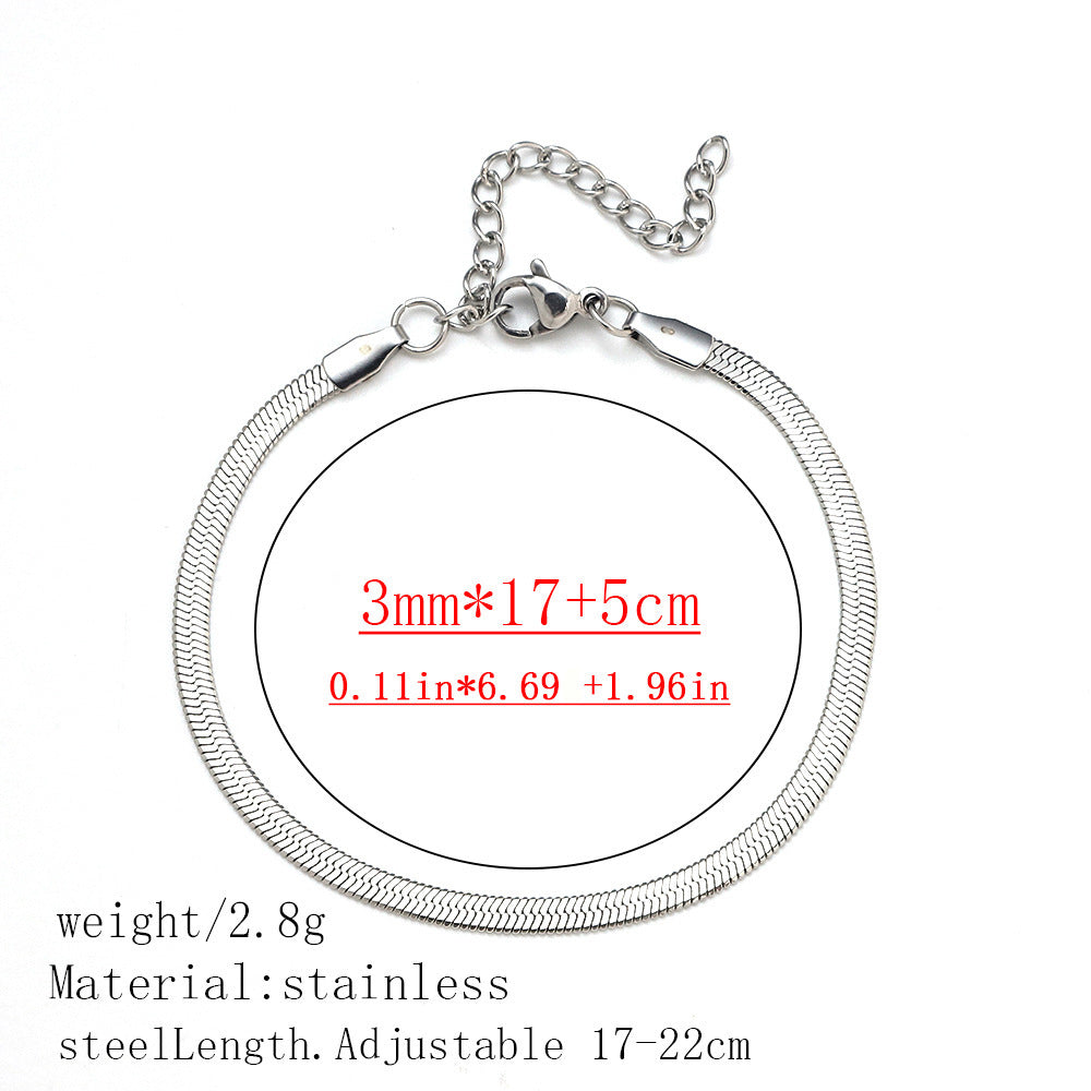 316L Titanium Steel Bracelet Waterproof Hypoallergenic Gold Plated Chain Jewelry for Men Women Unisex Fashion Accessories