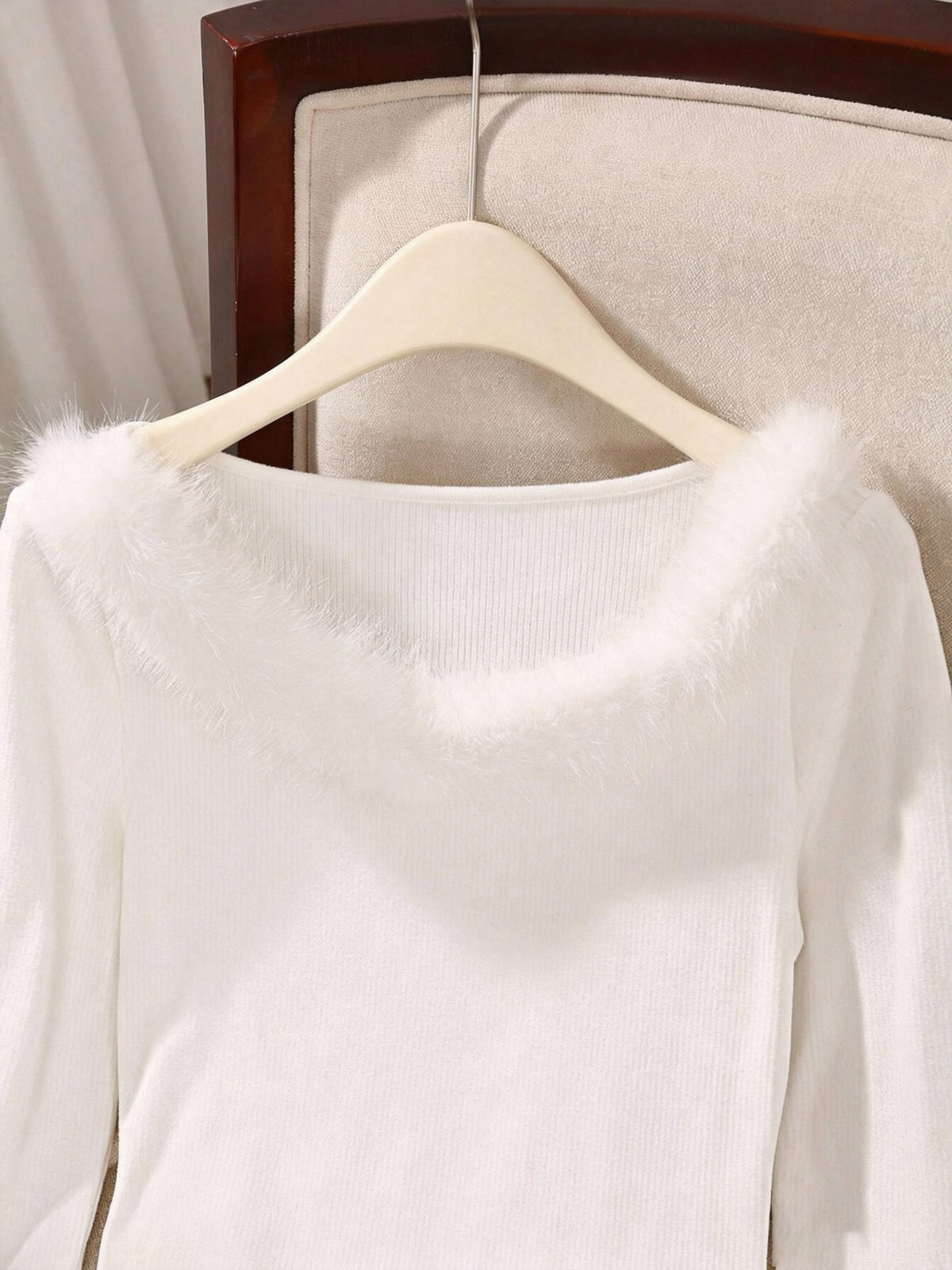 Off-Shoulder Long Sleeve Shirt for Women
