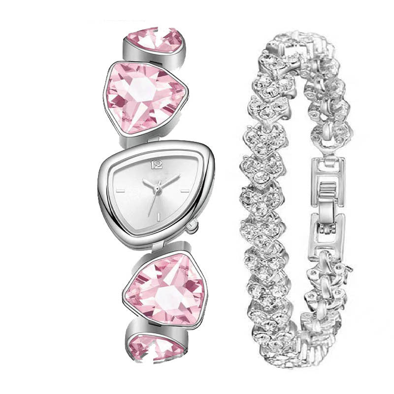 Women's Diamond Accent Quartz Watch with Metal Bracelet