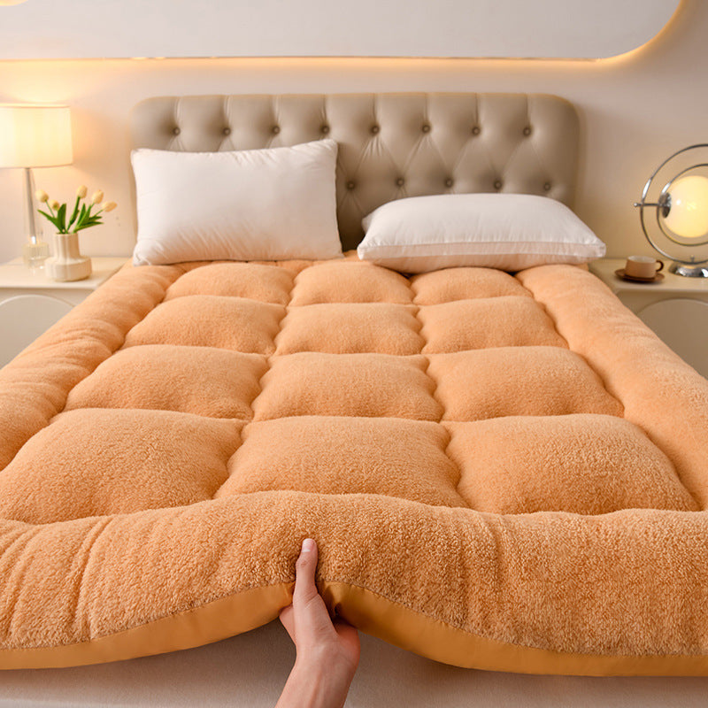 Down and Silk Cotton Mattress Topper Lamb Wool Fleece Bed Protector