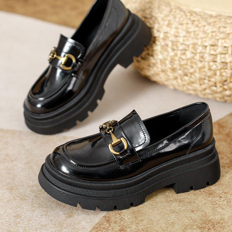 Chunky-soled leather shoes