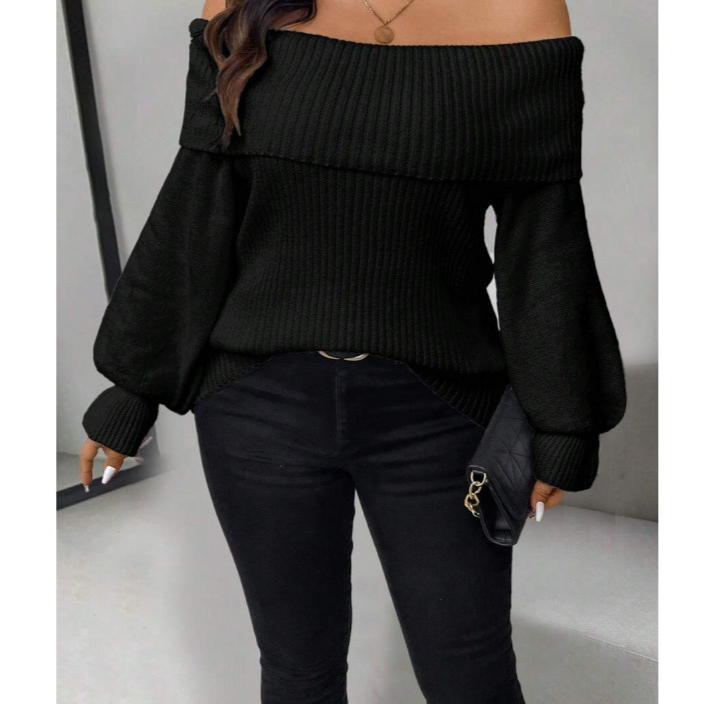 Women Backless Knit Sweater Halter Neck