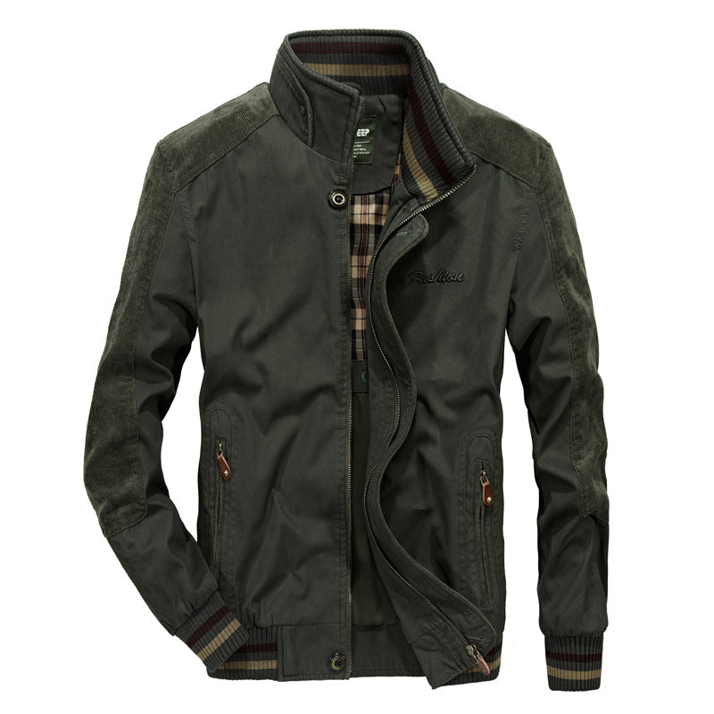Mens Stand Collar Casual Jacket