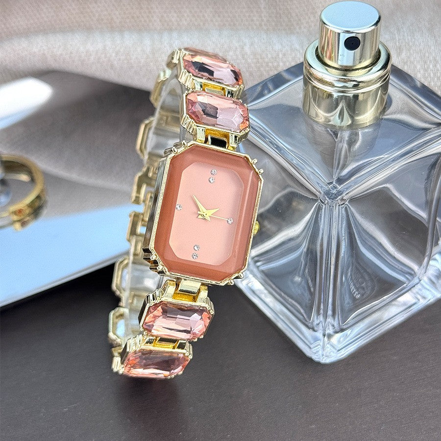 Gemstone Square Ladies Quartz Watch