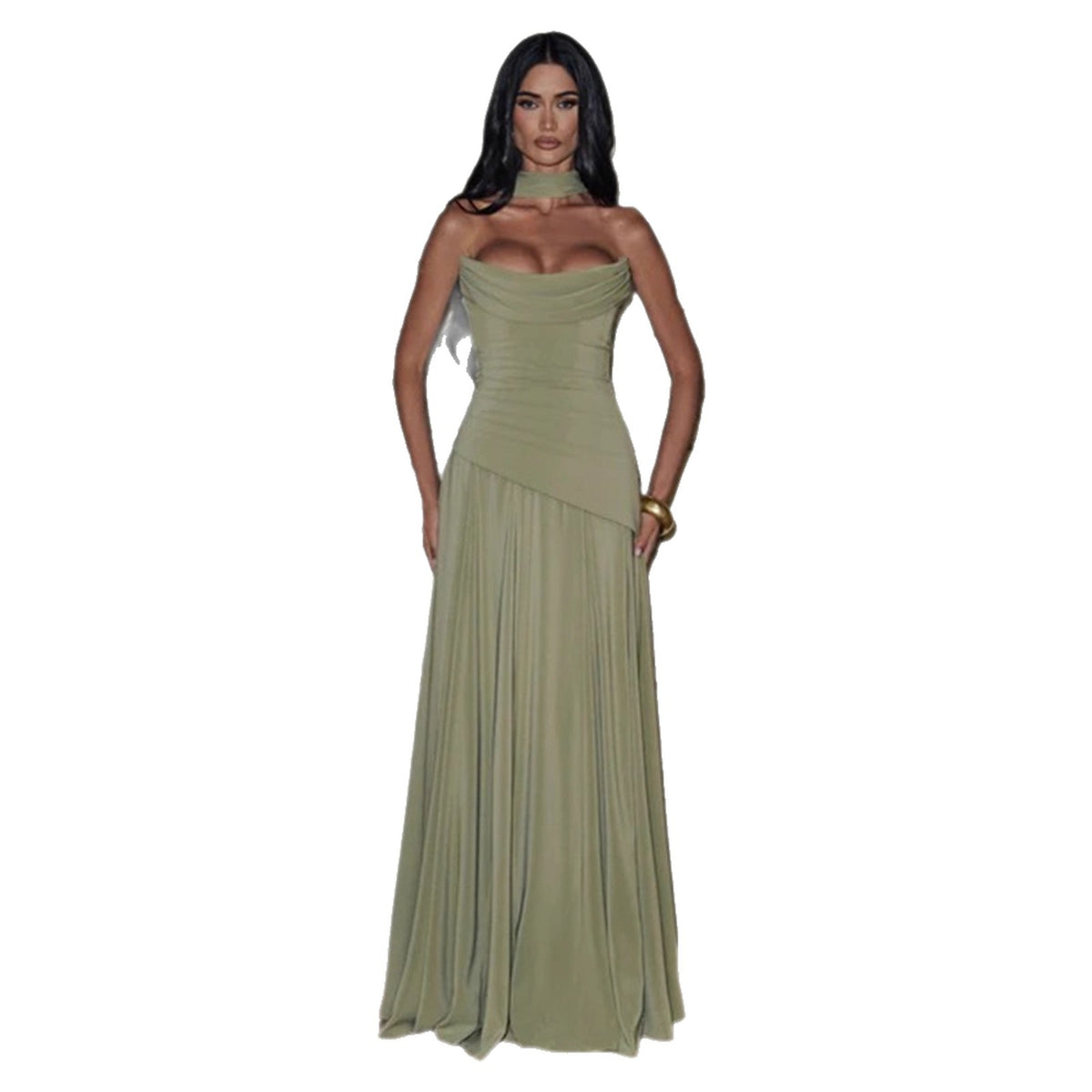 Elegant Sleeveless Tube Top Evening Dress