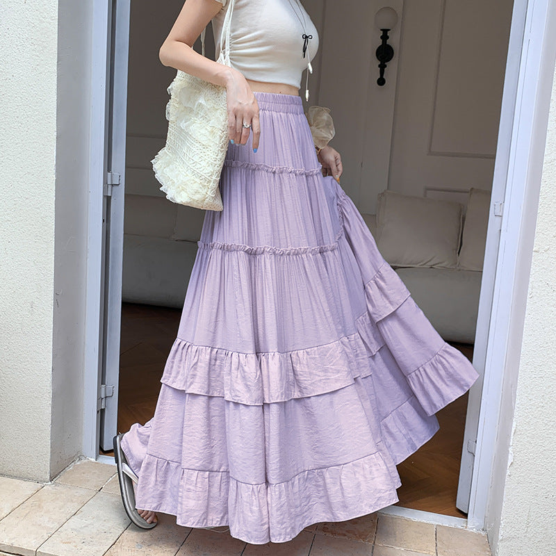 Ruffled wide-leg skirt or half-length dress