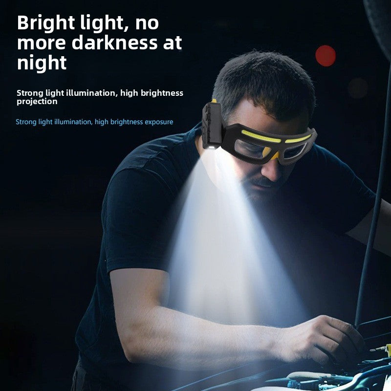 Rechargeable Glasses Mounted Headlamp Strong Light COB Night Fishing Cycling Outdoor Hands-Free Windproof Lantern