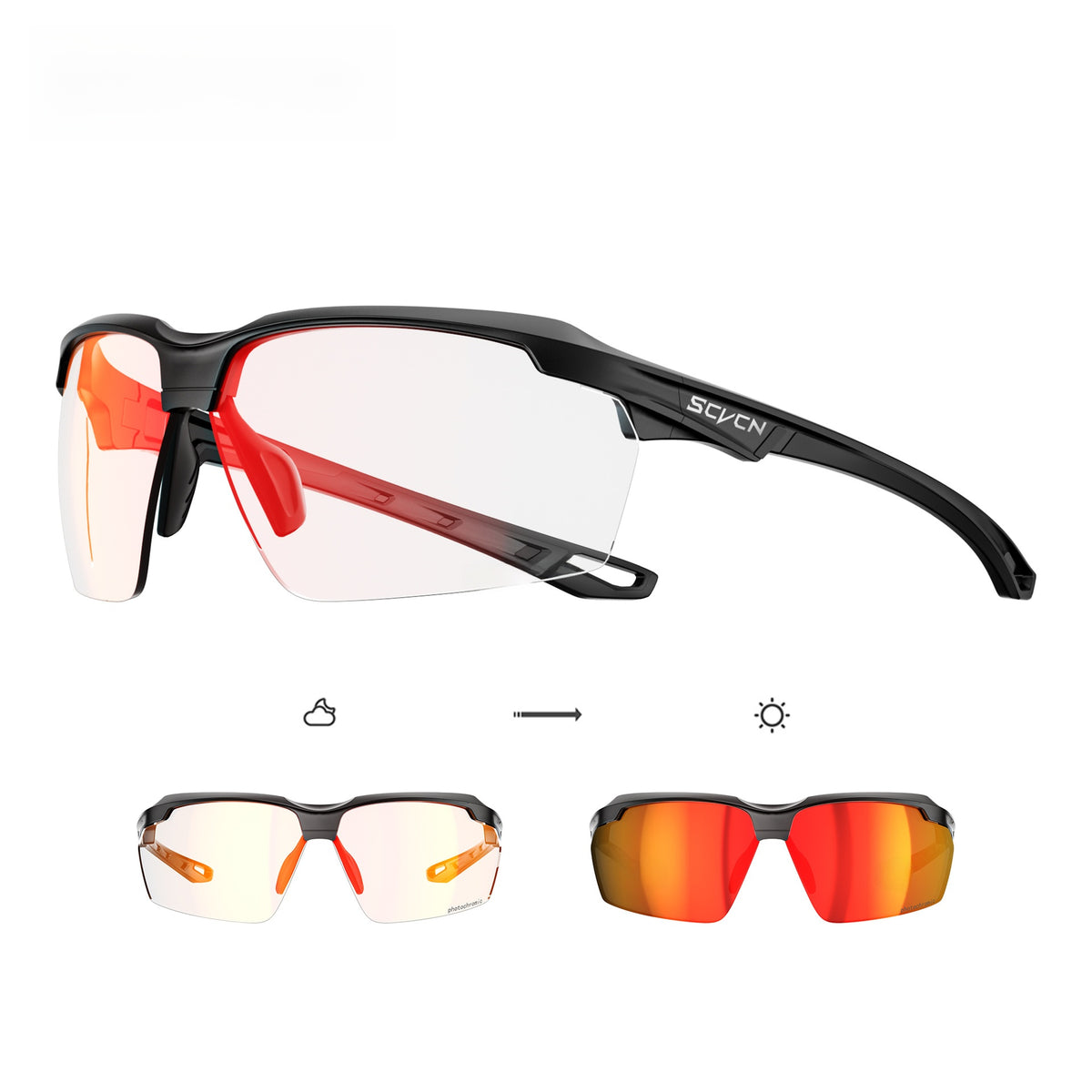 Photochromic Sports Sunglasses for Running Cycling Mountaineering