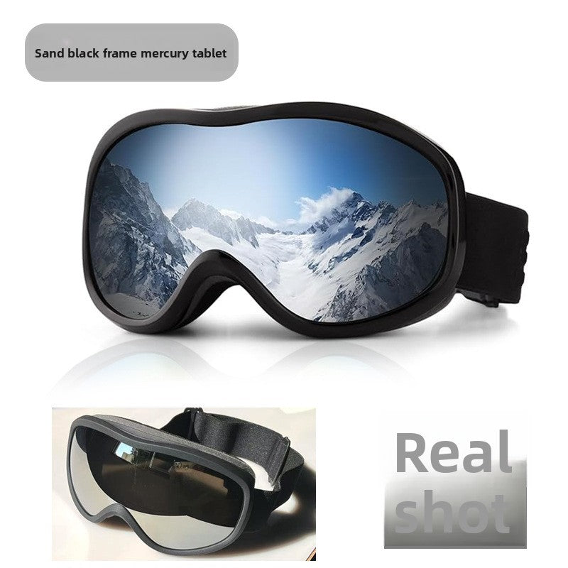 Spherical Ski Goggles with Double-Layer Anti-Fog