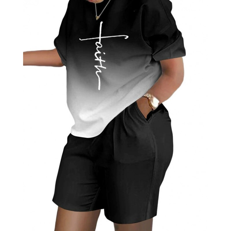 3D Digital Print Women's Two-Piece Sportswear Set
