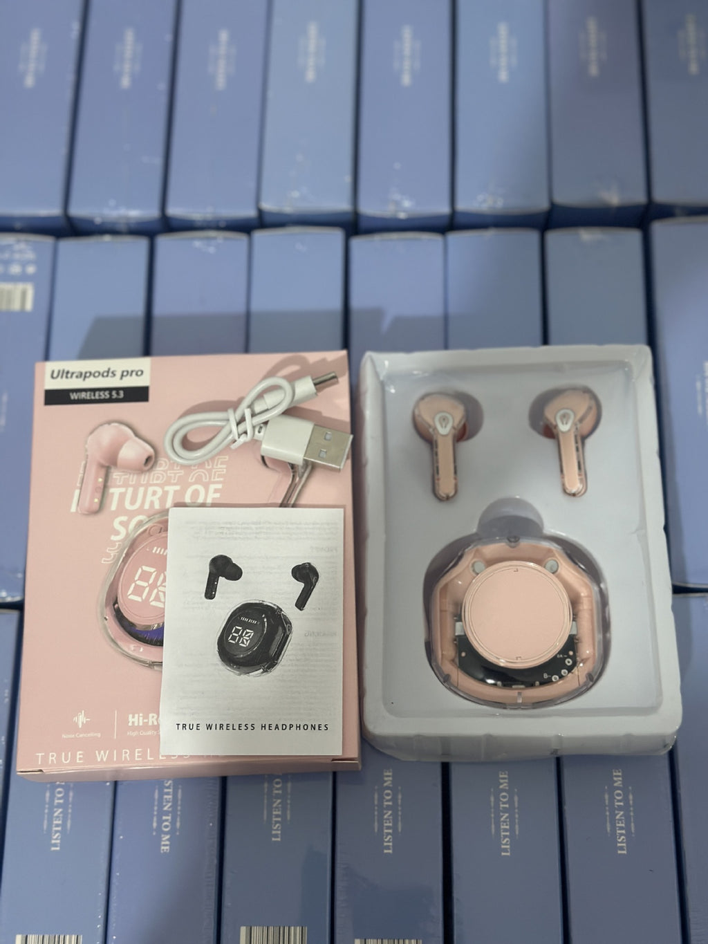 New Bluetooth headset transparent digital display
