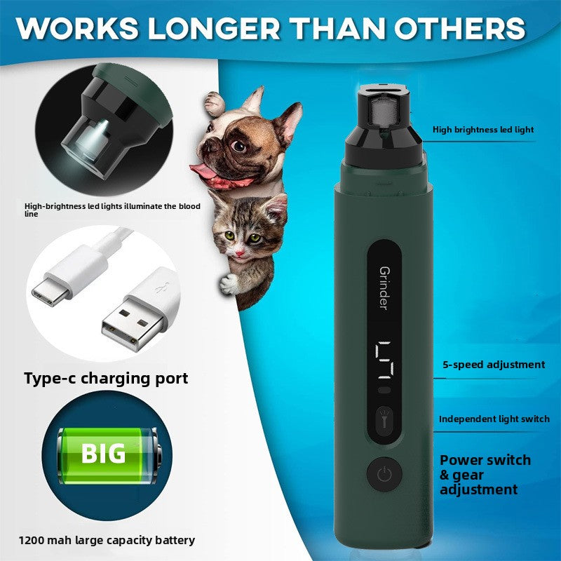 Electric Pet Nail Grinder with Dust Collection