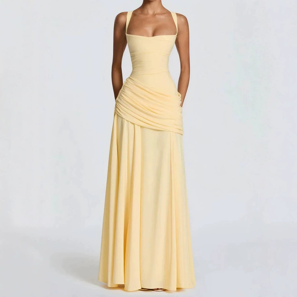 Elegant Backless Chiffon Evening Gown