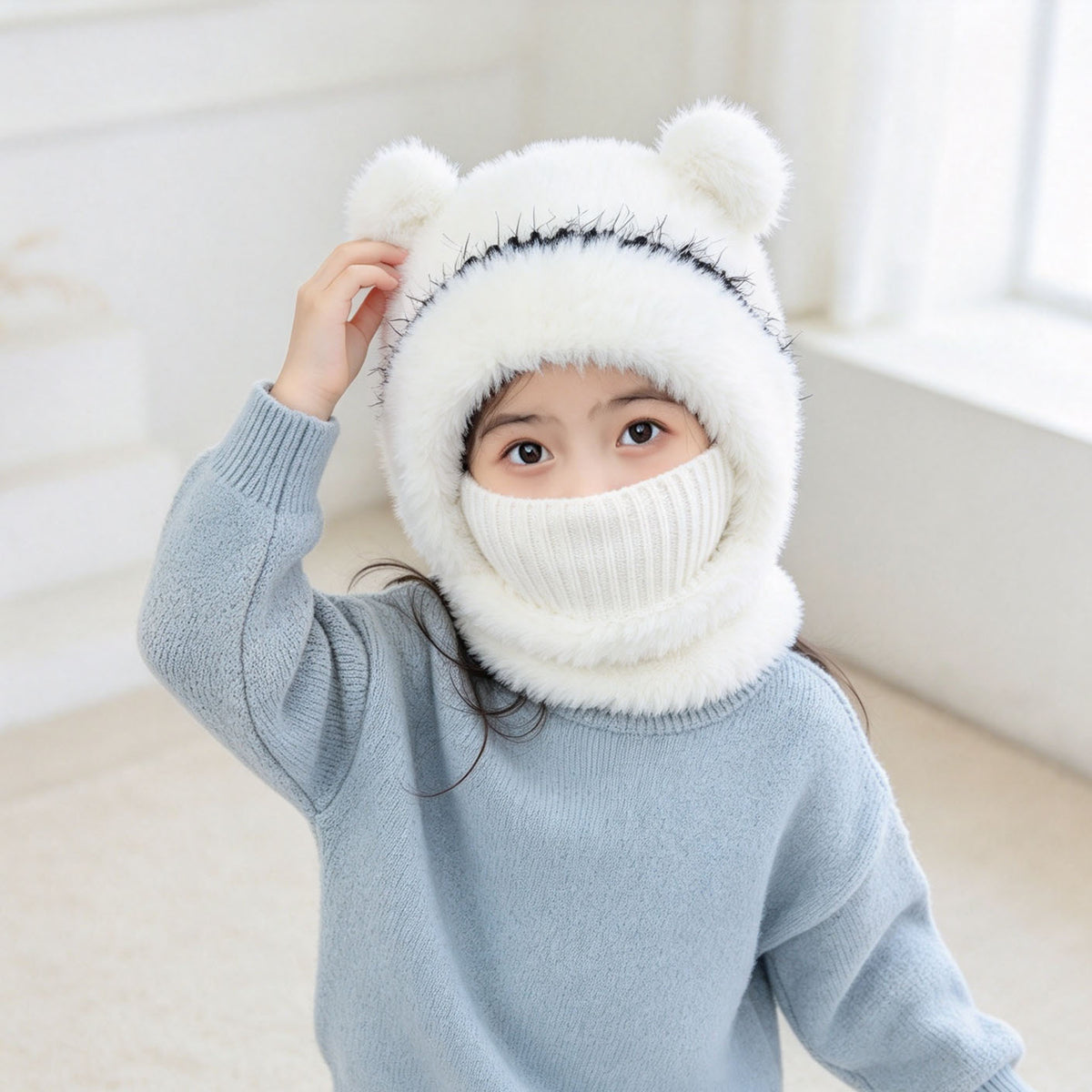 Fluffy Knitted Beanie for Women