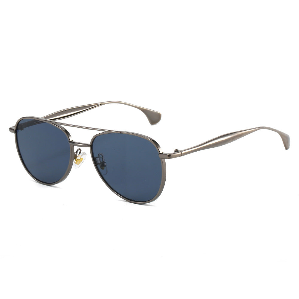 Double-Beam Gradient Metal Frame Sunglasses