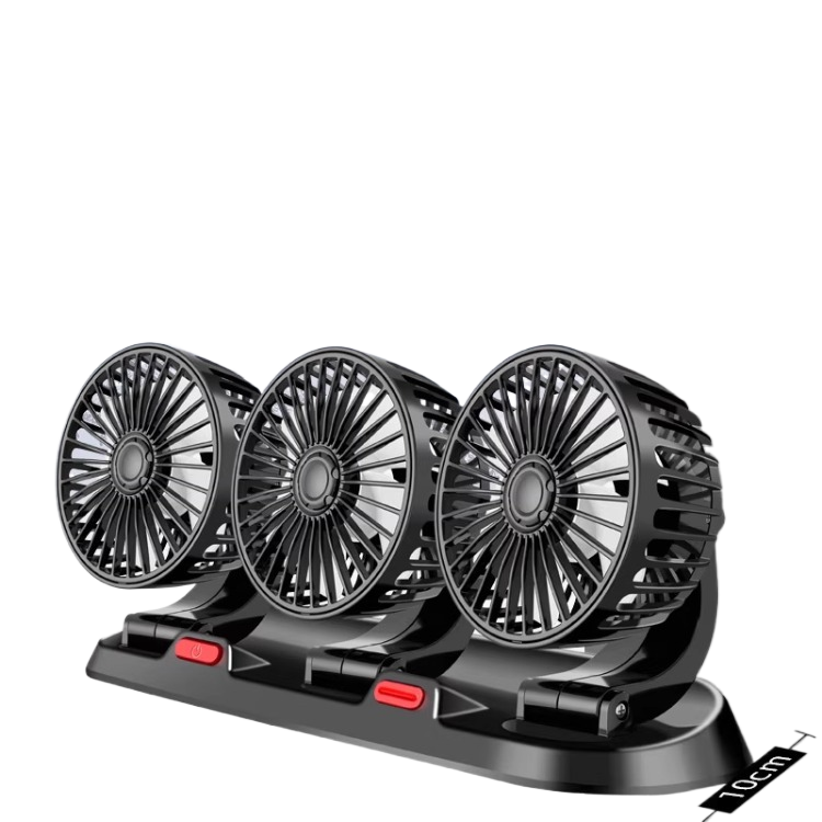 Multi-Head USB Car Fan with Dual Voltage Support